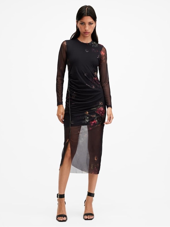 All Saints Dresses & Skirts - All Saints Nora Ruched Sparkle Midi Dress
